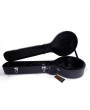 Glarry 5-String 6-String Microgroove Pattern Leather Wood Banjos Case Black