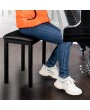 Glarry Demountable Piano Bench Stool Keyboard Bench Iron-made Legs 220lbs / 100kg