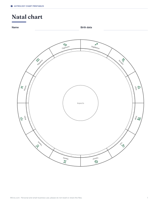 Preview of Printable Draconic Chart Blank Wheels